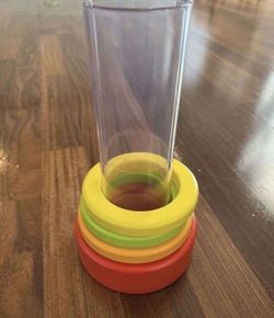 Lovevery Wooden Rainbow Stacker Clear Tube First Blocks 9-10 Months Explorer Play Kit baby toy In good condition Montessori toy