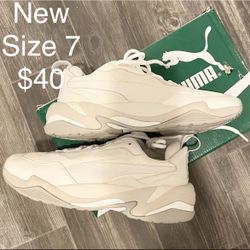 Puma Thunder Desert Sneakers Bright White Gray 7