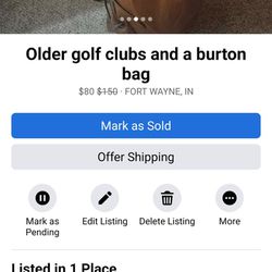 Older Golf Clubs And Burton Bag