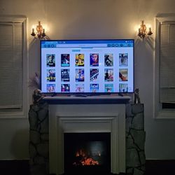 Aesthetic Tv Stand With Electrical Fireplace 