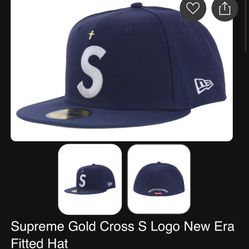 Supreme Gold Cross S Logo Hat 
