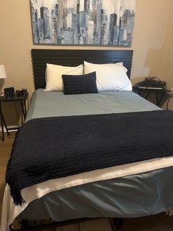 Queen Pillowtop Mattress and Metal Bed Frame