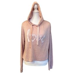 Rue 21 Pink Cropped Hoodie Size L