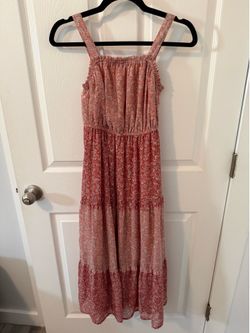 Rust Floral Tiered Maxi Dress Size XS