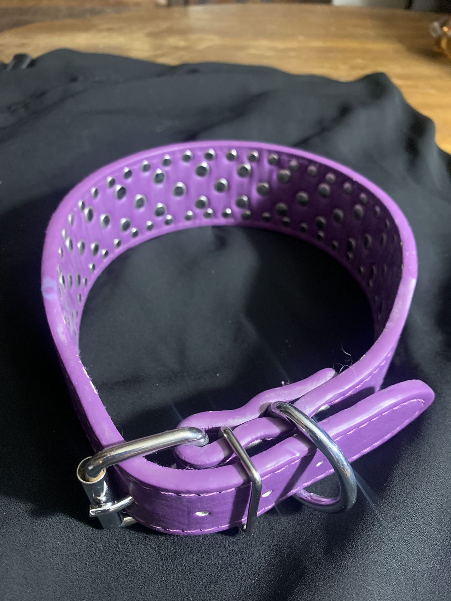 Purple Rhinestone Dog Collar 