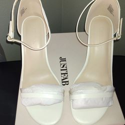 JustFab White Sophia Dress Sandals 