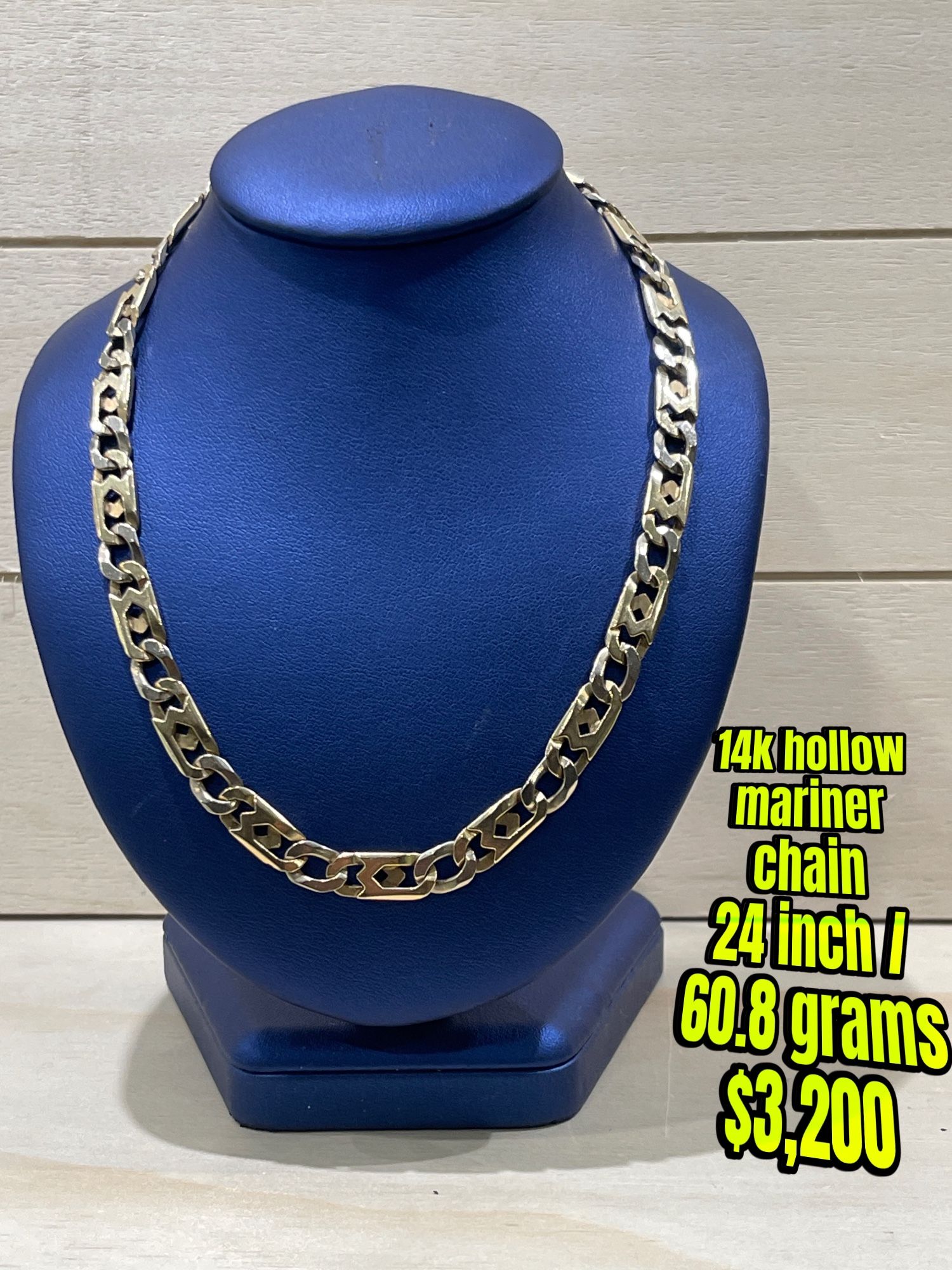 10k Hollow Mariner 24 Inch 60.8 Grams