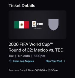 Cosm LA Round of 32 Mexico vs TBD (1 Dome Ticket)