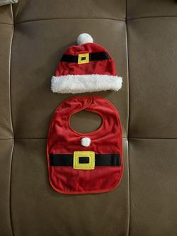 Baby Christmas Sant Hat & Bib