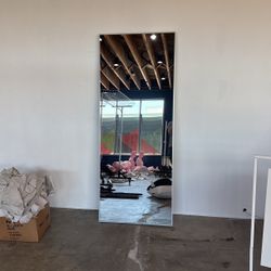Large Mirror Brushed Metal Frame 