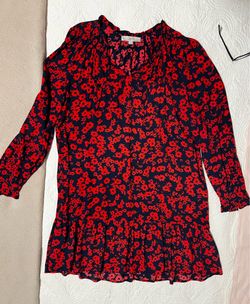 Dress with small ruffle hem & around sleeves, Loft, size 14