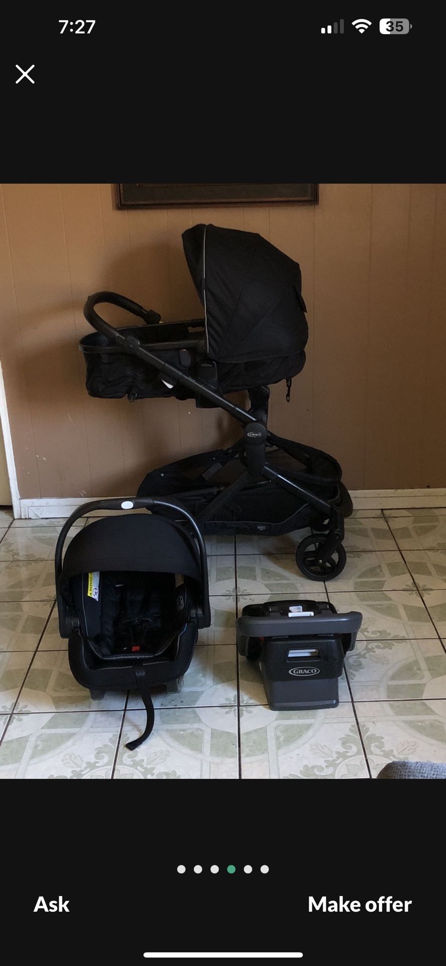 LIKE NEW GRACO MODES NEST TRAVEL SYSTEM STROLLER CAR SEAT AND BASSINET 3 IN 1