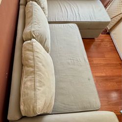 Reduced to $10. Tan Pullout Sleeper Sofa