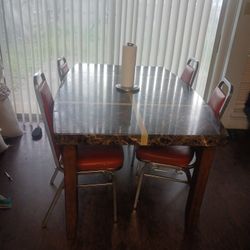 Dining Table With Four Chairs 