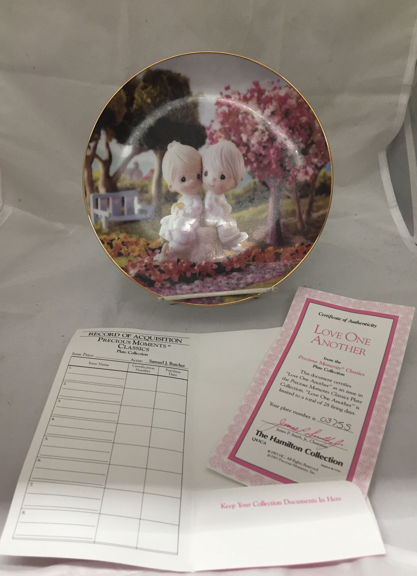 PRECIOUS MOMENTS COLLECTION - ‘Love One Another’ LIMITED EDITION PLATE W/ COA