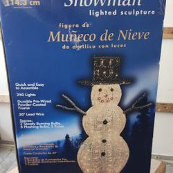 Home Accents 45" Acrylic Christmas Snowman Lighted Sculpture New in Sealed Box