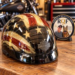 Harley-Davidson Half Helmet Vintage American Flag