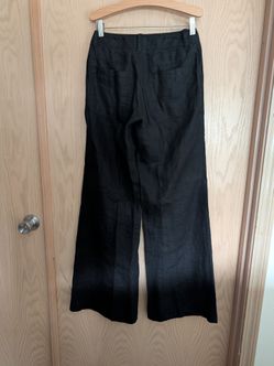 Vintage VS London Jean "Eva Fit" 100% Linen Wideleg Chino Pants - Black, size 0