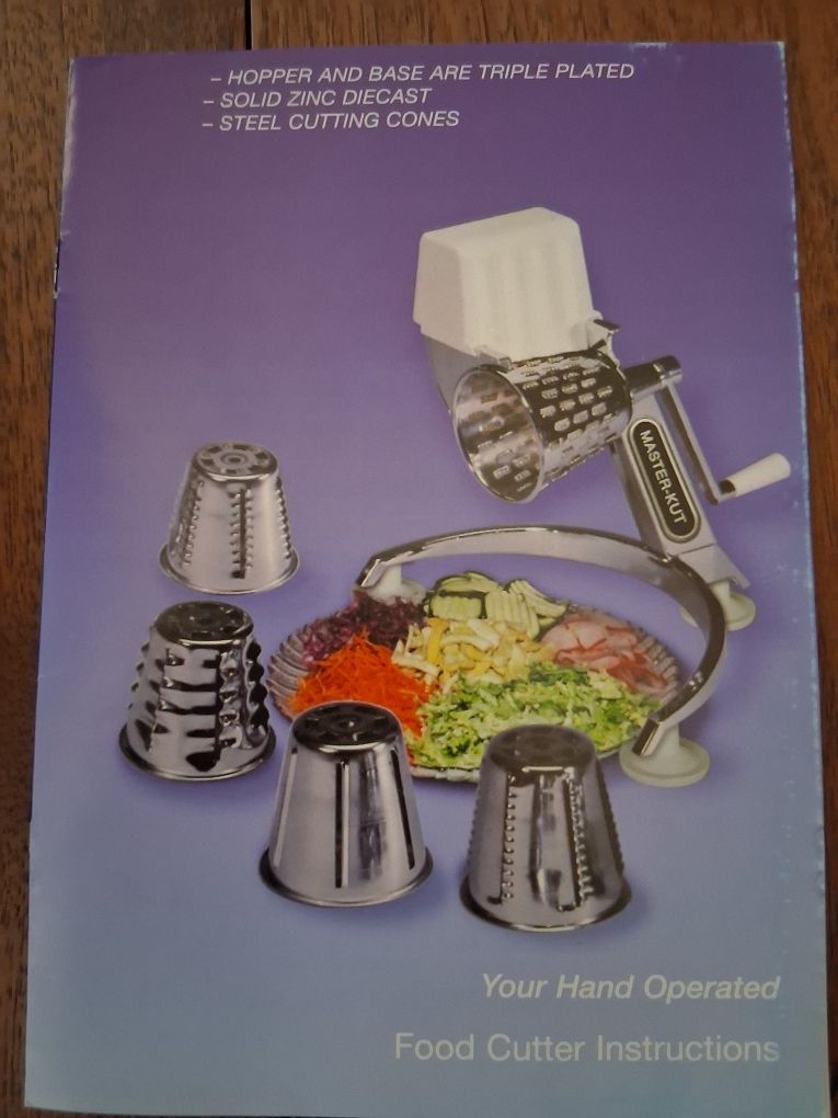 MASTER-KUT NON-ELECTRIC FOOD CUTTER WITH 5 CONES