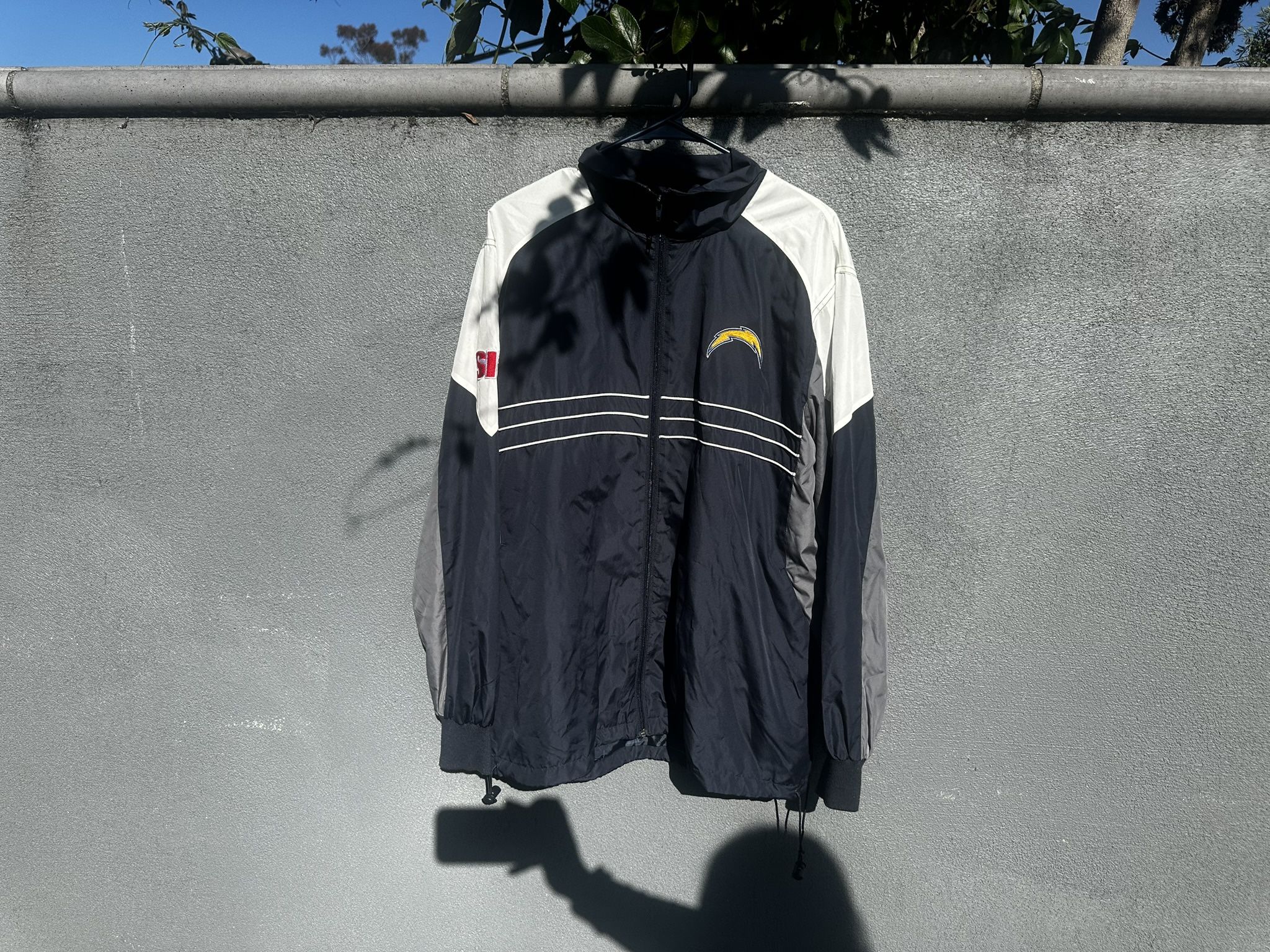 Navy and white San Diego Chargers windbreaker