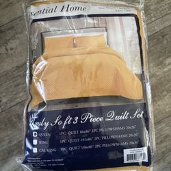 Mustard Ultra Soft 3 Piece Queen Quilt 