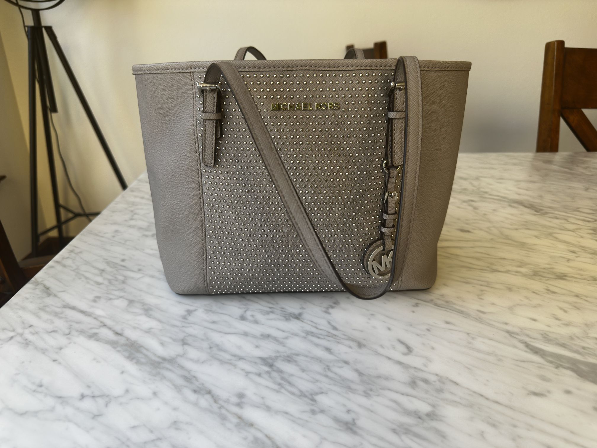 Michael Kors Grey Studded Purse