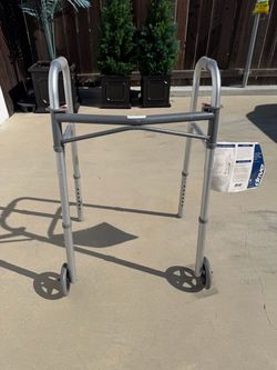 Drive Junior Folding Walker w/ 5” Wheels — 350 lb, 25”–32” Height