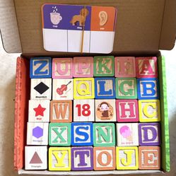 Montessori Wooden Number Blocks Early Learning Toys for Kids Letters Shape Color Animal