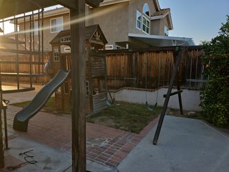 Playground  swings free