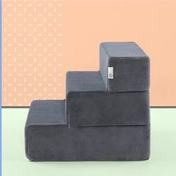 Zinus Premium Pet Stairs / Steps Charcoal Grey Removable Washable Cover