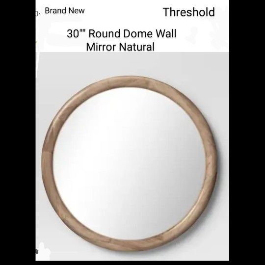 Brand New 30" Round Dome Wall Mirror Natural Threshold & Studio Mc Gee