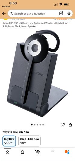 Jabra Pro 930 MS Mono Headset