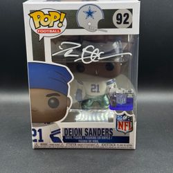 Funko Pop Football - Dallas Cowboys: Deion Sanders #92 Autographed Beckett Cert