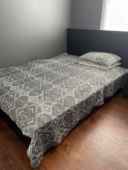 Ikea Black Malm Queen Size Bed frame