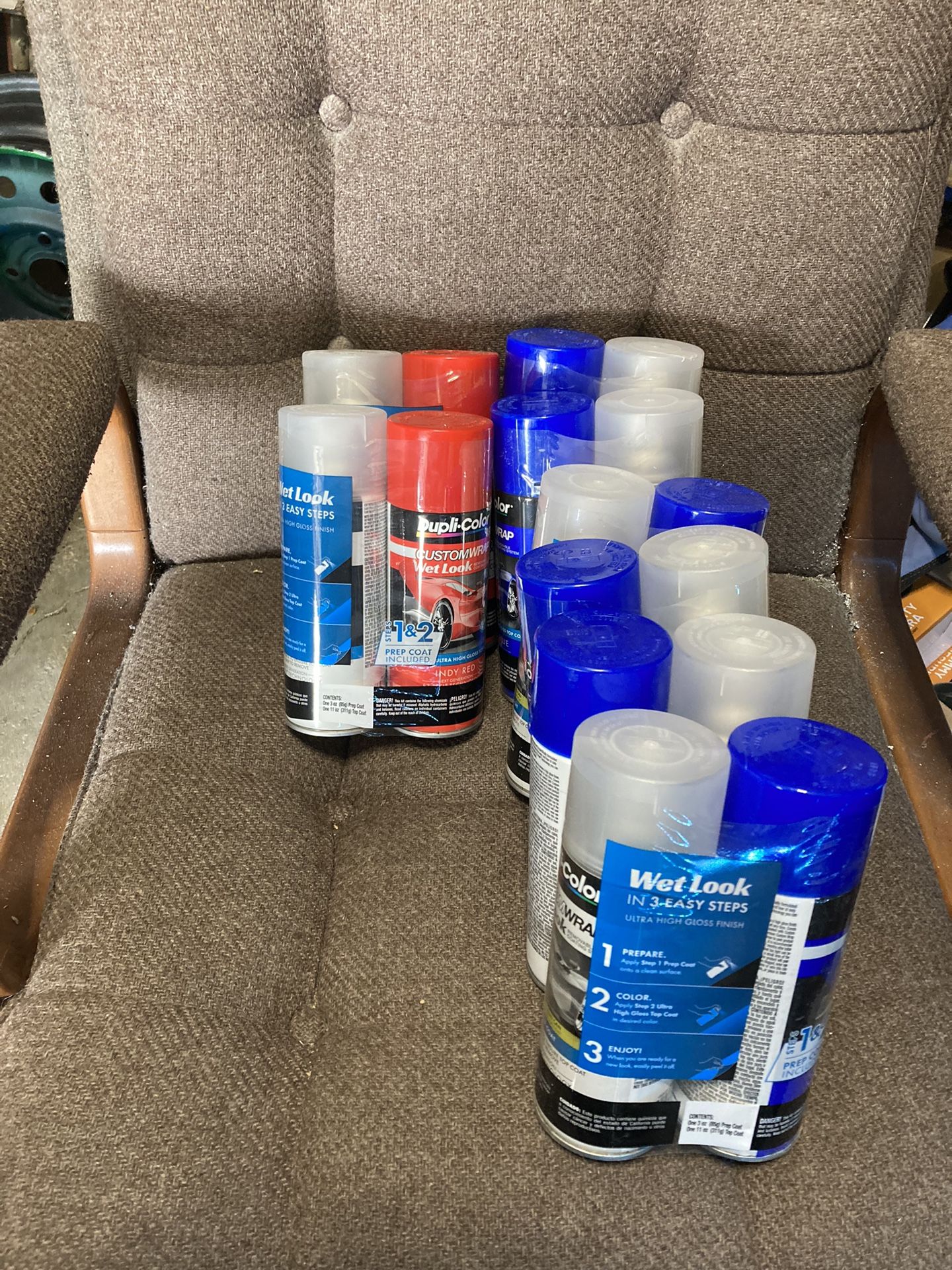 Combo Cans Spray Paint Indy Red Cobalt Blue With Prep Coat