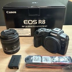Canon EOS R8 4k video Mirrorless camera with RF24 50mm F/4.5-6.4 is stm lens 