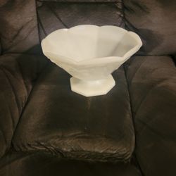 Milk Glass Bowl With Grapes 