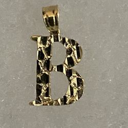 10k Real Gold Letter B Pendant Charm 