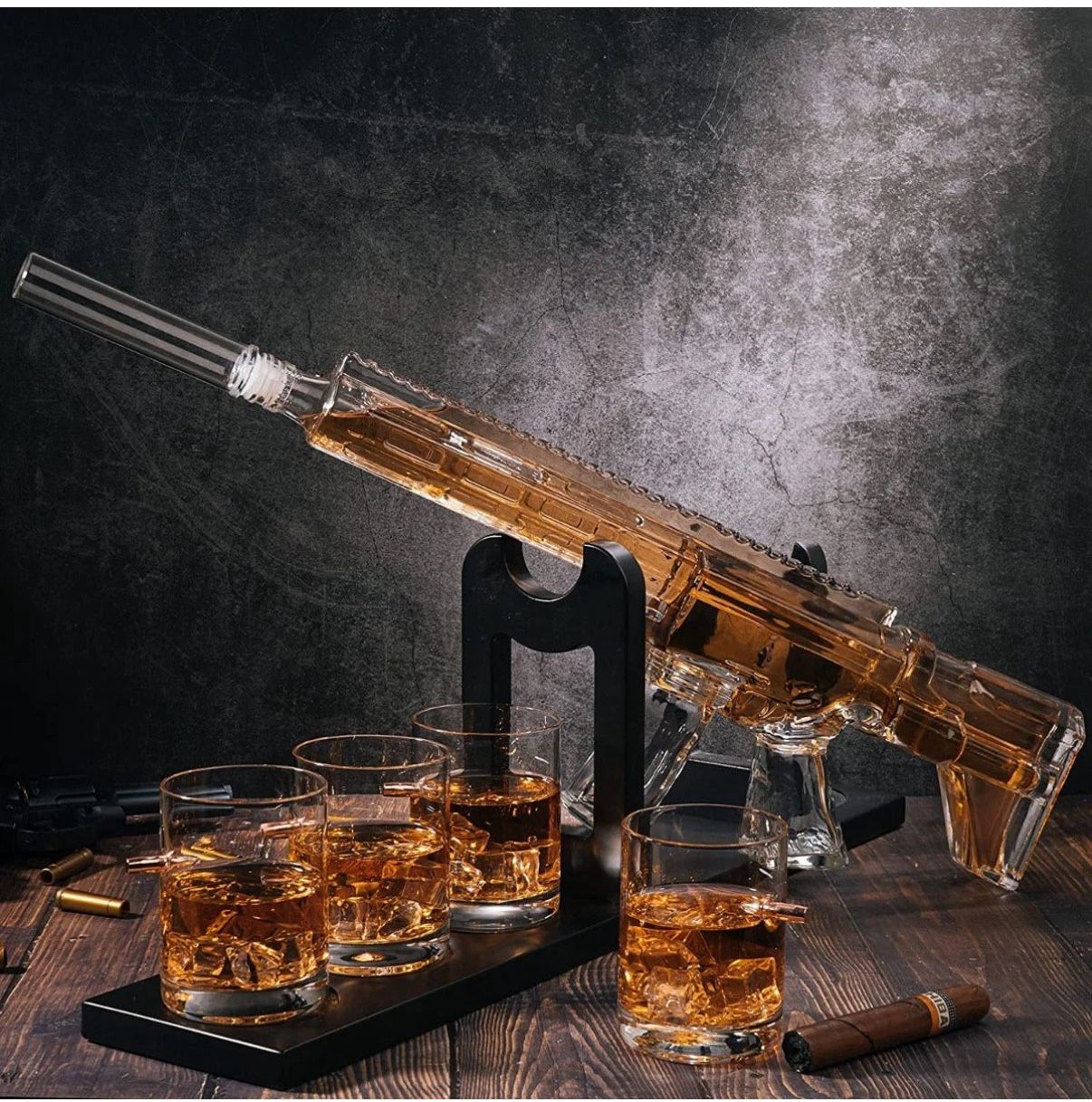 Whiskey Decanter With Bullet Glasses