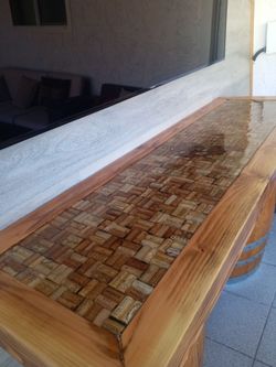 Custom wine barrel table