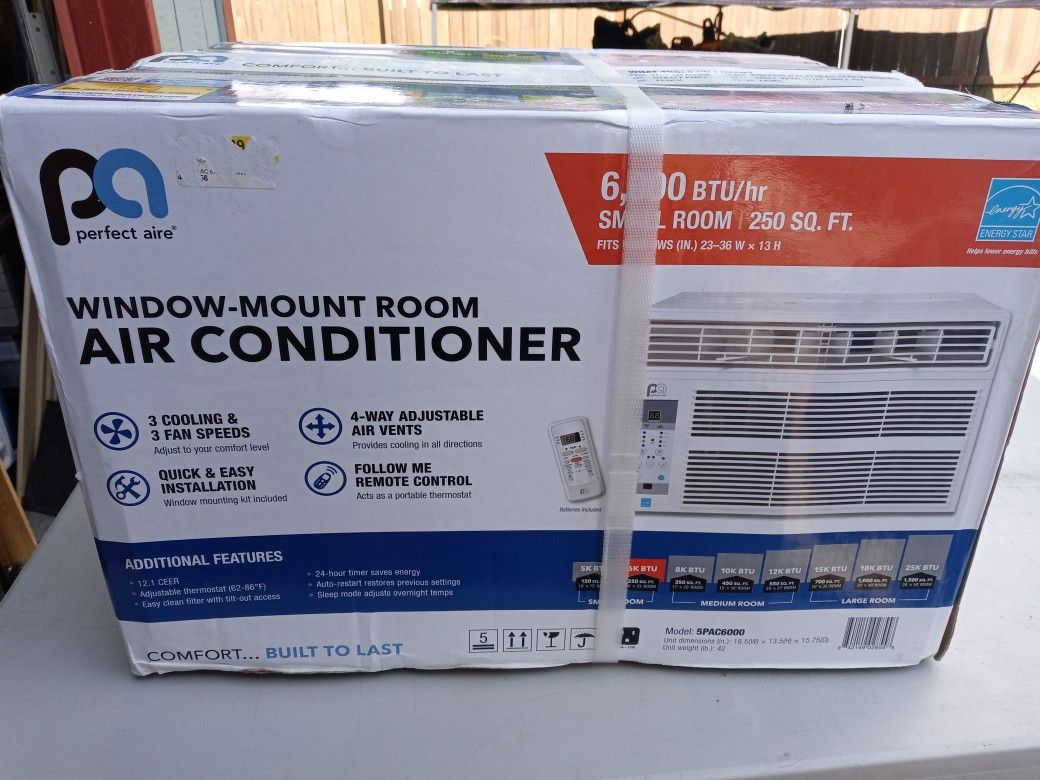 Perfect Air Window Air Conditioner New In The Box 5PAC6000