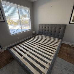 Queen Bed Frame // Article Gray Linen