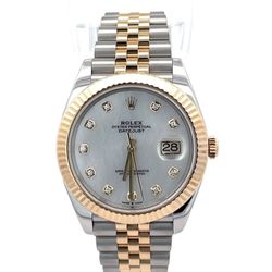 Rolex Two Tone Datejust 41MM With Factory Diamond Dial , Yellow Gold With Jubilee Bracelet 126333, Complete Box & Card