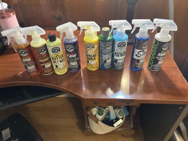 Chemical Guys Car Cleaning Supplies 8 New Car Detailing Chemicals And Scrub brush 