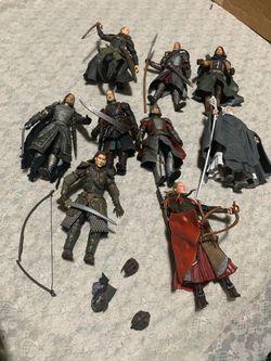 Toy Biz Lord of the Rings 6" Figure Lot of 9 Helm's Deep Rohan Haldir Gandalf