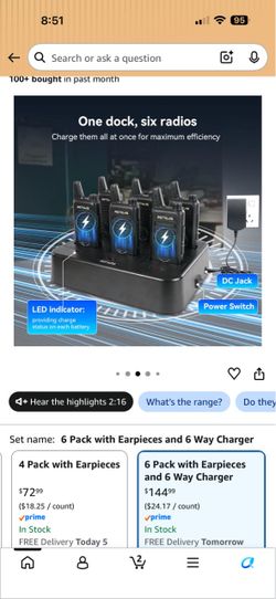6 pack walkie talkies