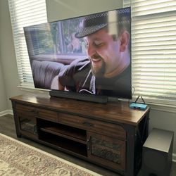 Wood Entertainment Center w built in tv mount 