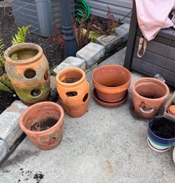 Flower Pots. Terra-cotta., Ceramic. All For One Price.  (Johnstown Ohio)