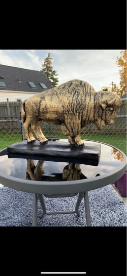 The golden buffalo statue