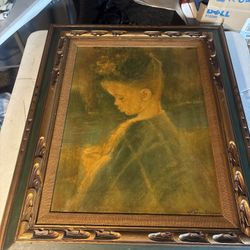 VTG "Precious" Painting on Canvas by  Armando Gentilini 18x24 Fine Wood Frame